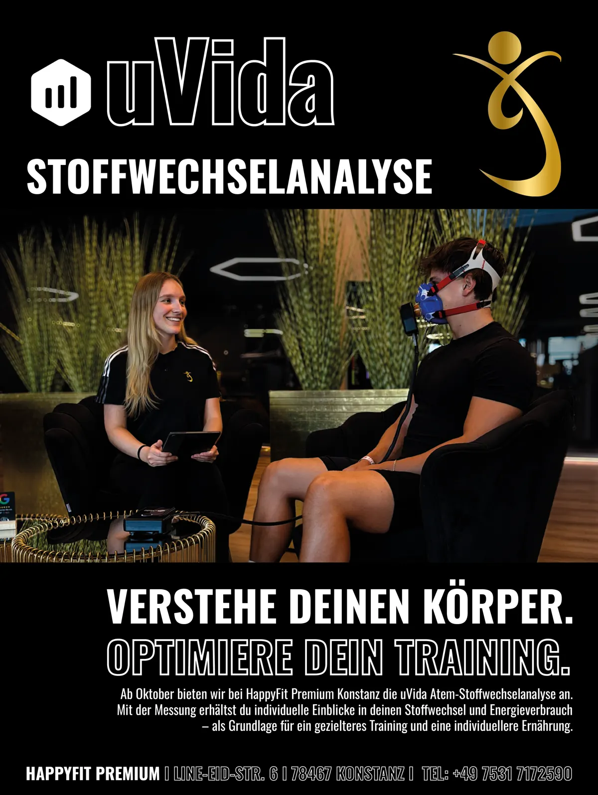 uVida Analyse Übersicht – Flyer Happy Fit Premium Konstanz